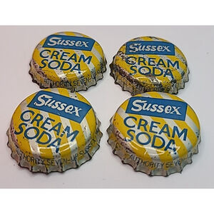 Lot Of 4 Sussex Cream Soda Bottle Cap Saint John NB Authorty of Seven-Up